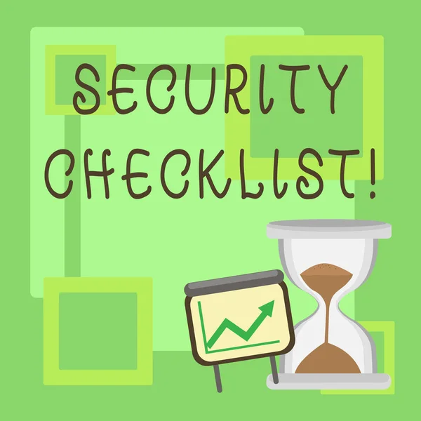 Handwriting text Security Checklist. Concept meaning list with authorized names to enter allowing procedures. — Stock Photo, Image