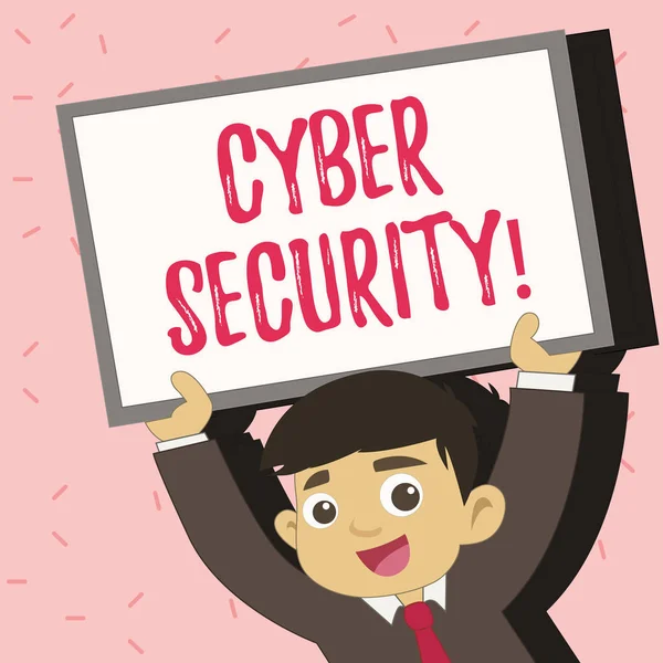 Szöveg jel mutatja a számítógépes biztonság. Fogalmi fénykép Online a támadás megakadályozására, vírusok beavatkozik információk. — Stock Fotó