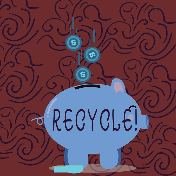 Escritura manual conceptual que muestra Reciclar. Muestra de fotos de negocios Convertir residuos en material reutilizable . —  Fotos de Stock