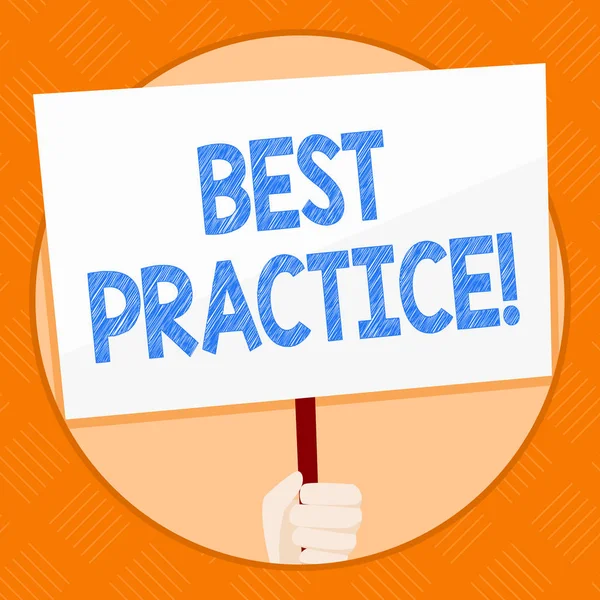 Conceptual hand writing showing Best Practice. Business photo showcasing Better Strategies Quality Solutions Successful Methods. — Stock Photo, Image