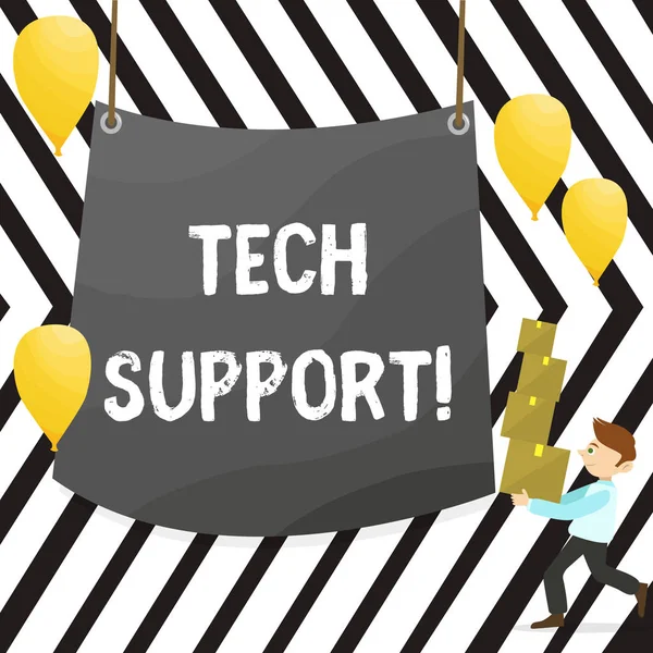 Schrijven van notitie weergegeven: Tech Support. Zakelijke foto presentatie van hulp geboden door technicus Online of Call Center Customer Service. — Stockfoto