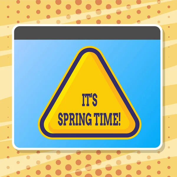Znak textu ukazuje to S jara čas. Konceptuální fotografie měsíce s skvělé počasí Sunny květiny. — Stock fotografie