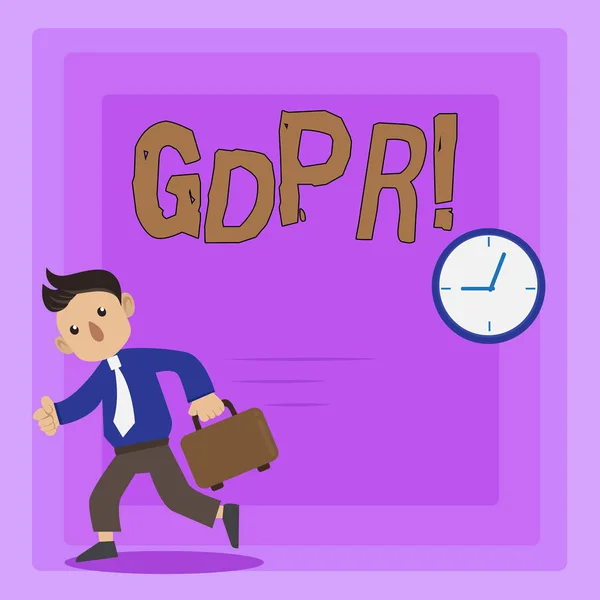 Schreibnotiz mit gdpr. Geschäftsfoto zeigt allgemeine Datenschutzbestimmungen Informationssicherheit. — Stockfoto