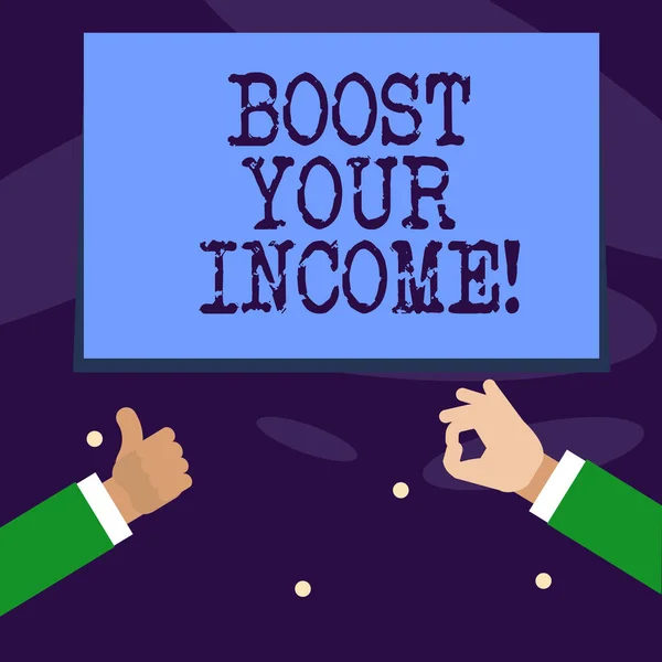 Textschreiben steigert das Einkommen. Geschäftskonzept zur Verbesserung Ihrer Bezahlung freiberuflicher Teilzeitjob verbessern. — Stockfoto