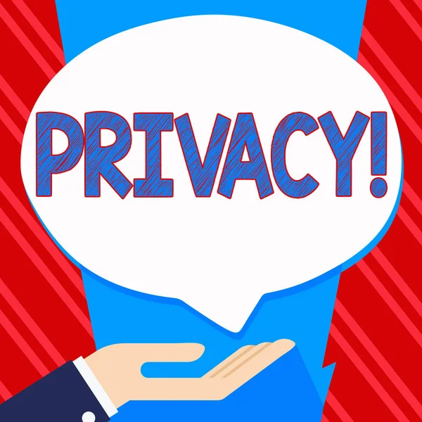 显示隐私的概念手写。将示威事项和信息保密的权利. — 图库照片