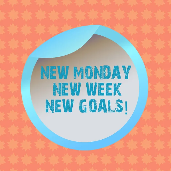 Writing note showing New Monday New Week New Goals. Business photo showcasing next week resolutions To do list Goals Targets Bottle Packaging Lid Carton Container Easy to Open Cover.