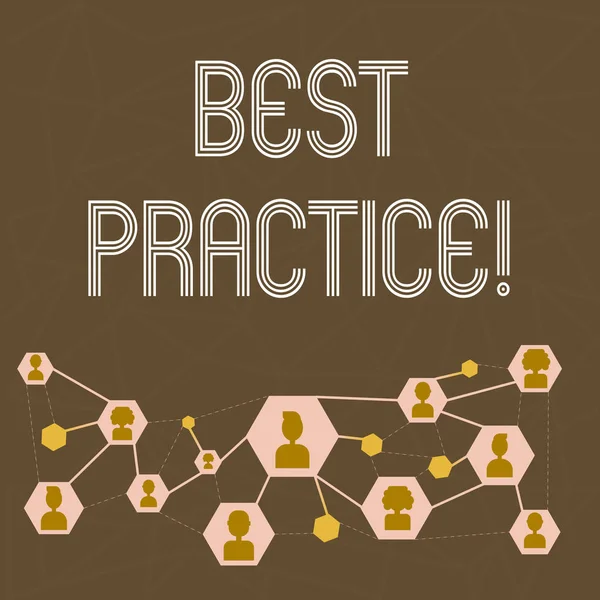 Textschild, das Best Practice zeigt. konzeptionelle Foto bessere Strategien Qualitätslösungen erfolgreiche Methoden. — Stockfoto