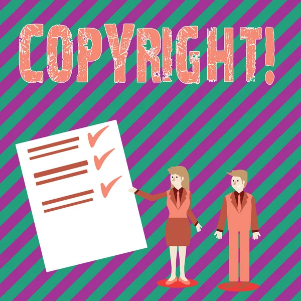 Konceptuella hand skriva visar Copyright. Företag foto text säger nej till immateriella piratkopiering. — Stockfoto