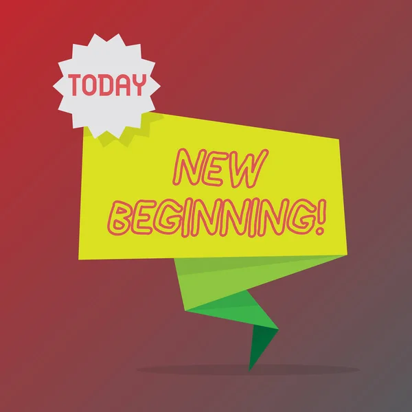 Escrita de mão conceitual mostrando Novo Começo. Texto da foto de negócios Fresh Start Changing Form Crescimento Vida Nova maneira de trabalhar . — Fotografia de Stock
