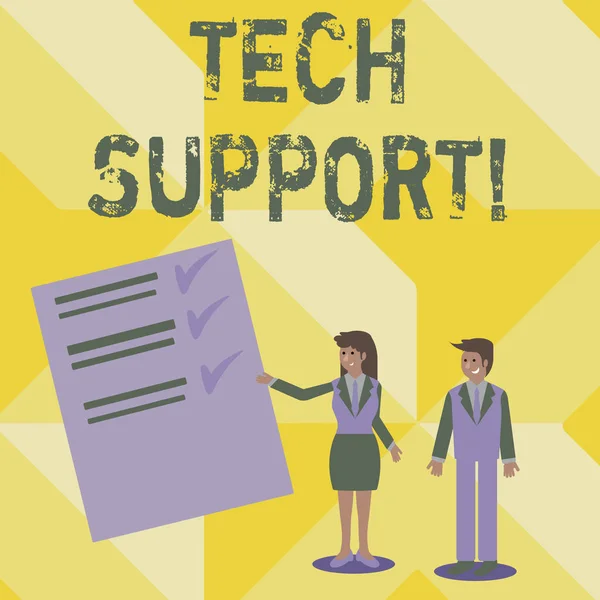 Handgeschreven tekst schrijven Tech Support. Concept, wat betekent dat hulp geboden door technicus Online of Call Center Customer Service. — Stockfoto