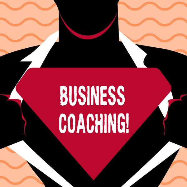 Word writing text Business Coaching. Business concept for consulting expert your field Experience improvement.