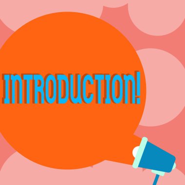 Giriş gösterilen not yazma. Belgenin bir sunum bir hedef kitleye yuvarlak konuşma balonu geliyor Out of megafon duyuru için ilk bölümü vitrine iş fotoğraf.