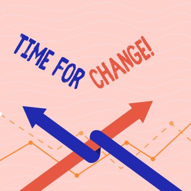 Zaman değiştirmek için gösterilen metin işareti. Kavramsal fotoğraf değiştirme an evrim yeni başlangıçlar şans Grow için.