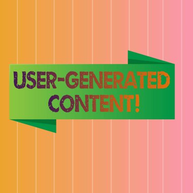 Kullanıcı tarafından oluşturulan içerik gösterilen yazma kavramsal el. Deftere nakledilen iş fotoğraf metin görüntüleri video metin ses kullanıcılar tarafından.