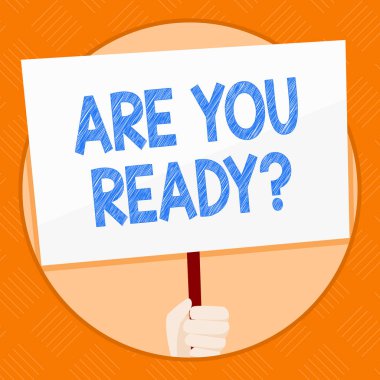 Kavramsal el vardır Readyquestion gösterilen yazma. Olmak hazırlanan motive uyardı hazırlık farkında vitrine iş fotoğraf.