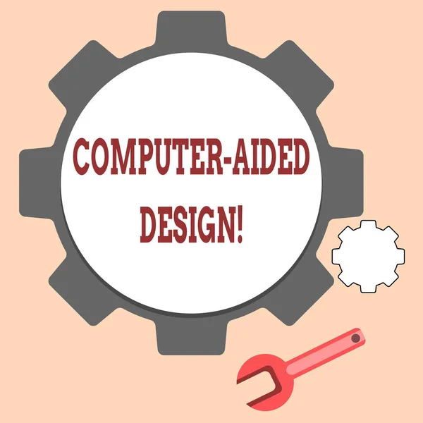 Handwriting text writing Computer Aided Design. Concept meaning CAD industrial designing by using electronic devices.