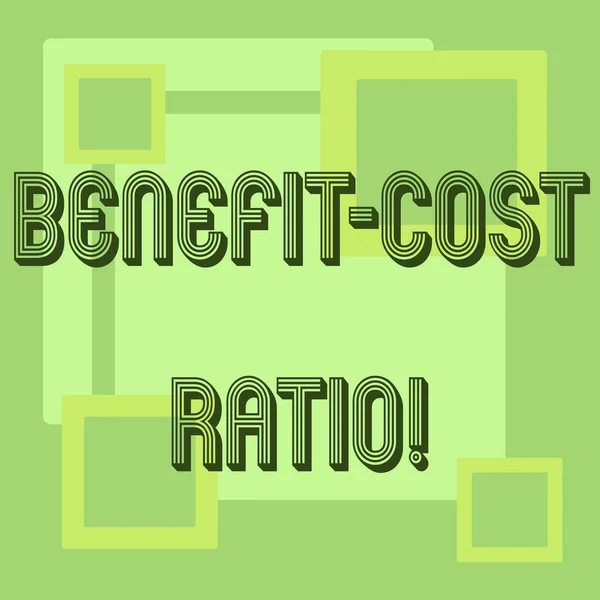 Handwriting text Benefit Cost Ratio. Concept meaning Relationship between the costs and benefits of project.