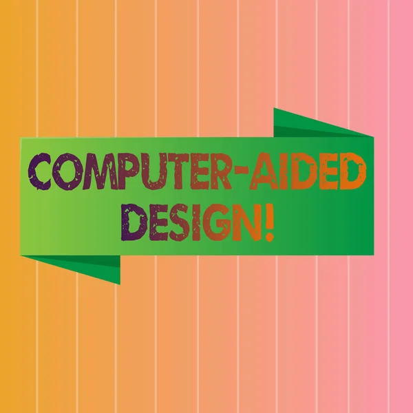 Escrita de mão conceitual mostrando Computer Aided Design. Texto para fotos de negócios Desenho industrial CAD usando dispositivos eletrônicos . — Fotografia de Stock