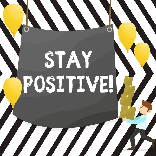 Writing note showing Stay Positive. Business photo showcasing Be Optimistic Motivated Good Attitude Inspired Hopeful. — Stock Photo, Image