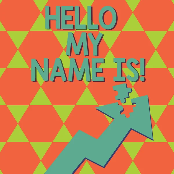 Escribiendo nota que muestra Hello My Name Is. Foto de negocios mostrando conocer a alguien nuevo Introducción Entrevista Presentación . — Foto de Stock