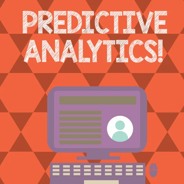 Signo de texto que muestra análisis predictivo. Foto conceptual Método para pronosticar Análisis estadístico de Perforanalysisce . — Foto de Stock