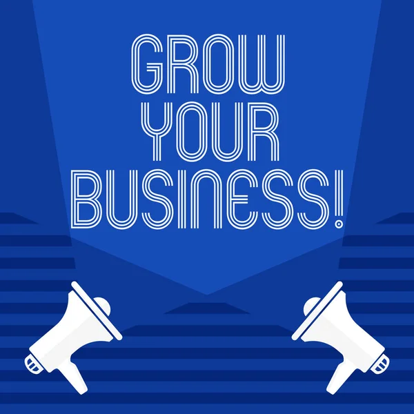 Szöveg jel mutatja az Ön üzleti növekedését. Fogalmi fénykép javítja a munka nagyítása cég leküzdeni a versenytársak. — Stock Fotó