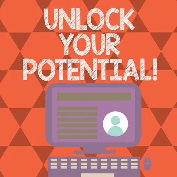 Unlock Your Potential gösterilen metin işareti. Kavramsal fotoğraf ortaya yetenek ekmek becerileri yetenekleri. — Stok fotoğraf