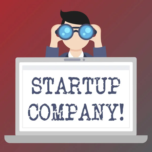Handskrift text skriver Startup-företag. Begrepp som betyder nyligen framkom business skapad av nya entreprenörer. — Stockfoto