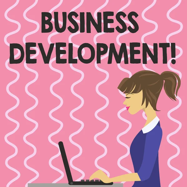 Text sign showing Business Development. Conceptual photo Develop and Implement Organization Growth Opportunities. — Stock Photo, Image