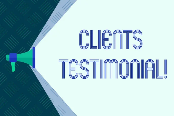 Word writing text Clients Testimonial. Business concept for Customers Personal Experiences Reviews Opinions Feedback.