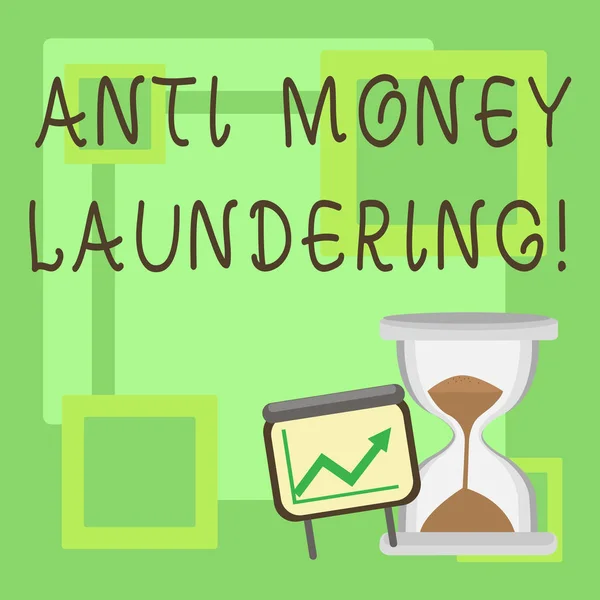 Handwriting text Anti Money Laundering. Concept meaning entering projects to get away dirty money and clean it.