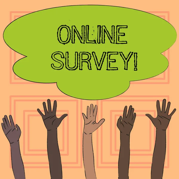 Text sign showing Online Survey. Conceptual photo Digital Media Poll Customer Feedback Opinions Questionnaire. — Stock Photo, Image