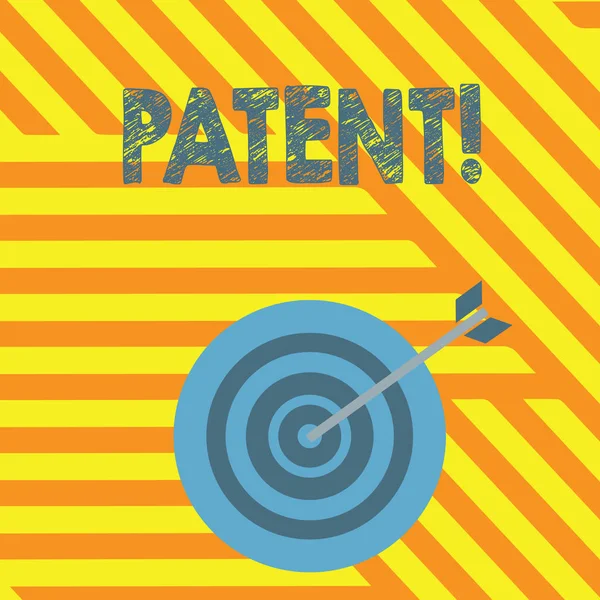 Manuscrito texto escrevendo Patente. Conceito que significa Licença que dá direitos para usar a venda fazendo um produto . — Fotografia de Stock