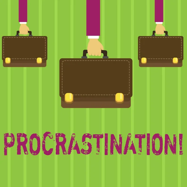 Parola che scrive testo Procrastinazione. Business concept per Delay o posticipare qualcosa di noioso . — Foto Stock