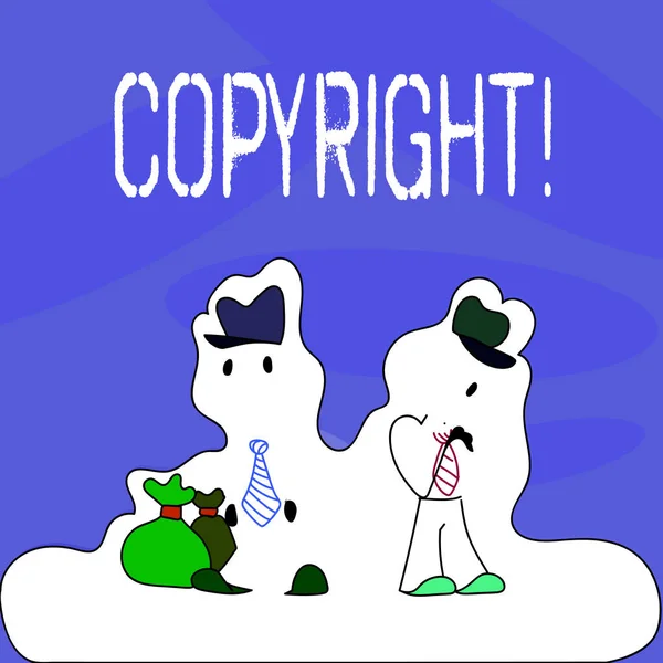 Conceptuele hand schrijven tonen van auteursrecht. Zakelijke foto tekst zegt Nee aan intellectuele piraterij. — Stockfoto