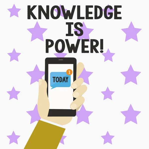 Scrittura di parole testo La conoscenza è potere. Business concept per l'apprendimento vi darà vantaggio rispetto agli altri . — Foto Stock
