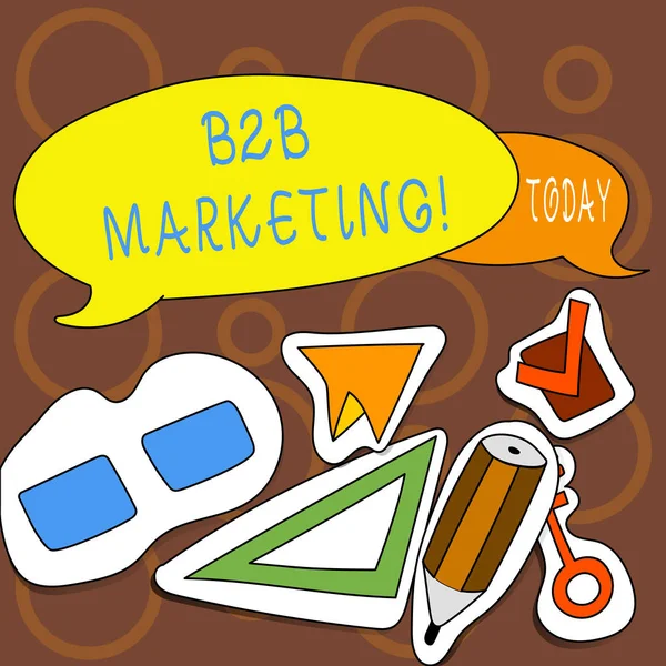 Κείμενο πινακίδα που δείχνει B2b Marketing. Εννοιολογική φωτογραφία επιχειρήσεων εμπορικών συναλλαγών ηλεκτρονικού εμπορίου. — Φωτογραφία Αρχείου