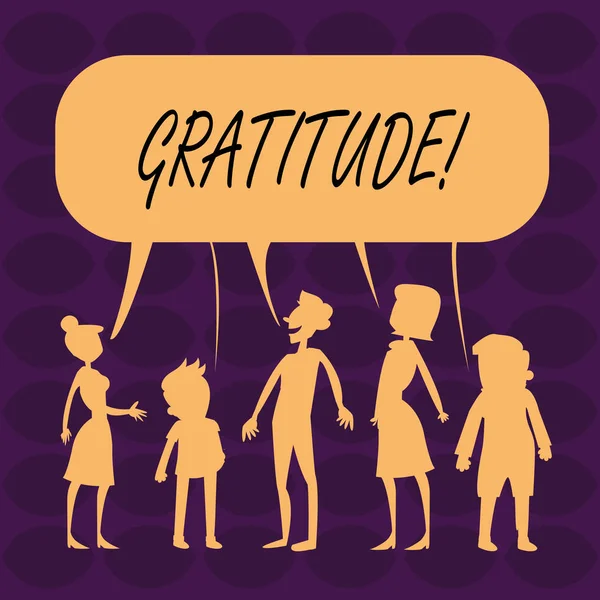 Χειρόγραφου κειμένου ευγνωμοσύνη. Έννοια που σημαίνει ποιότητα της ύπαρξης ευγνώμονες εκτίμηση ευγνωμοσύνη αναγνωρίζουν. — Φωτογραφία Αρχείου