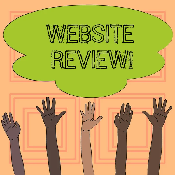 Tekst teken weergegeven: Website Review. Conceptuele foto Homepage evaluatie klant advies tevredenheid Ranking. — Stockfoto