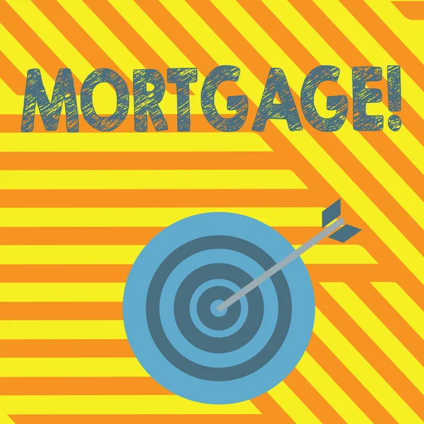 Handwriting text writing Mortgage. Concept meaning Conditional right of property to lender as warranty from loan. — Stock Photo, Image