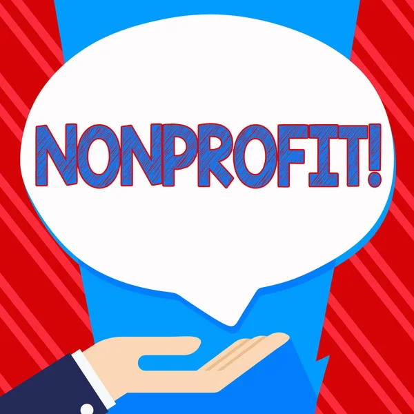 概念的な手書き Nonprofit を示します。ビジネス写真、エグゼキュータへの収入を生成しない活動を紹介. — ストック写真