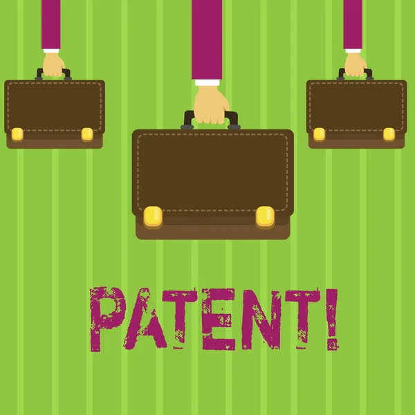 Palavra escrita texto Patente. Conceito de negócio para Licença que dá direitos para usar a venda fazendo um produto . — Fotografia de Stock