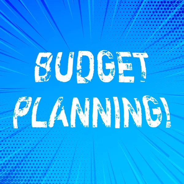A kézírás szöveg írása a költségvetési tervezés. Koncepció, azaz a bevételek és kiadások pénzügyi tervezés értékelése. — Stock Fotó