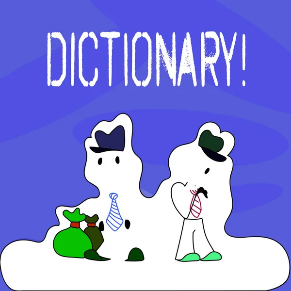 Εννοιολογική χέρι γραφή δείχνει λεξικό. Επαγγελματίες φωτογραφία κείμενο μάθηση κάποιος άλλος vocabs και συνώνυμα από το βιβλίο. — Φωτογραφία Αρχείου