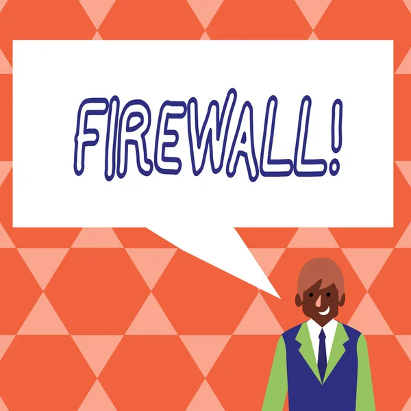 Handwriting text Firewall. Concept meaning Malware protection prevents internet frauds.