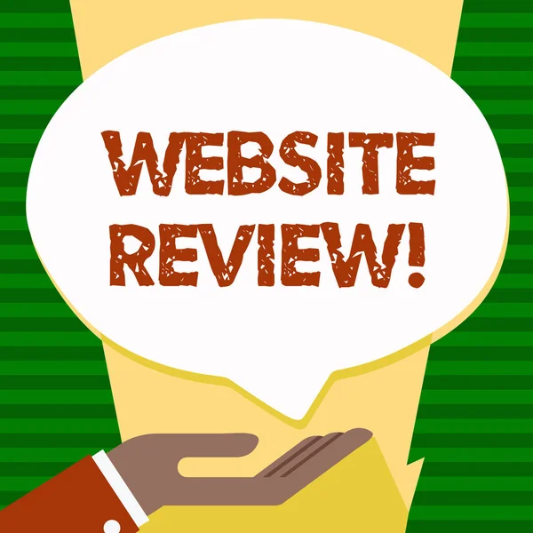 Handgeschreven tekst Website Review. Begrip betekenis Homepage evaluatie klant advies tevredenheid Ranking. — Stockfoto