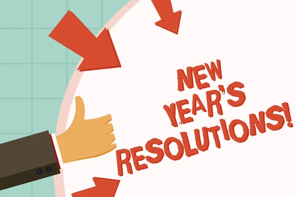 Text sign showing New Year S Resolutions. Conceptual photo Goals Objectives Targets Decisions for next 365 days. — Stock Photo, Image