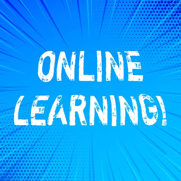 Handskrift text skriver Online lärande. Begreppet mening distansutbildning elektroniska pedagogisk teknik. — Stockfoto