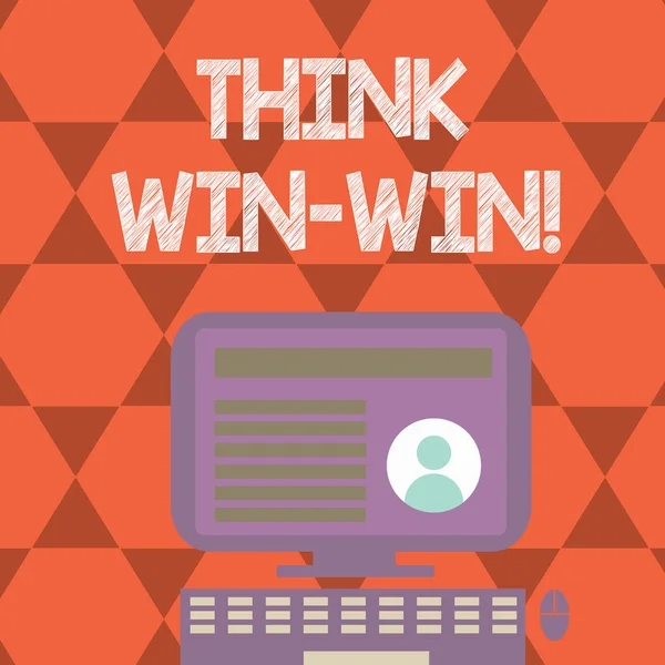 Текстовий знак, що показує Think Win. Концептуальна фотографія Стратегія переговорів для обох партнерів для отримання вигод . — стокове фото