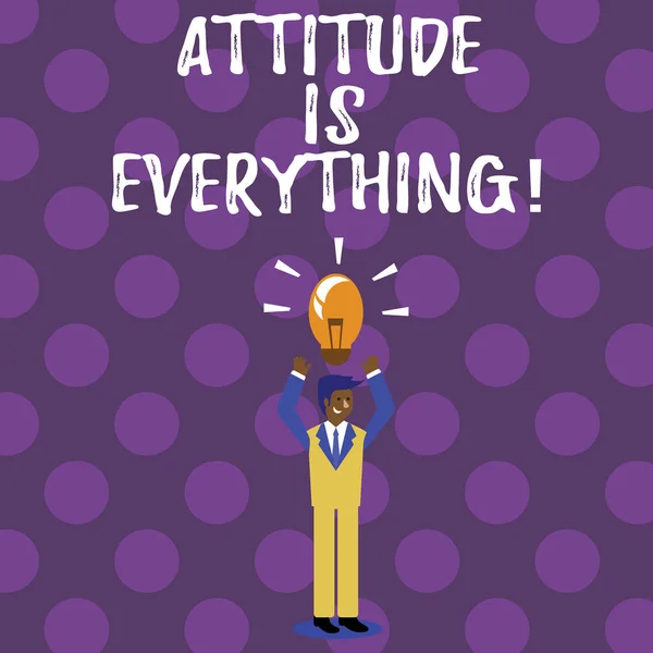 Texte d'écriture de mots L'attitude est tout. Concept d'entreprise pour la motivation Inspiration Optimisme important pour réussir . — Photo